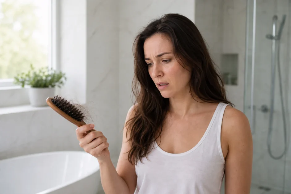 Eccessiva caduta di capelli e capelli sulla spazzola