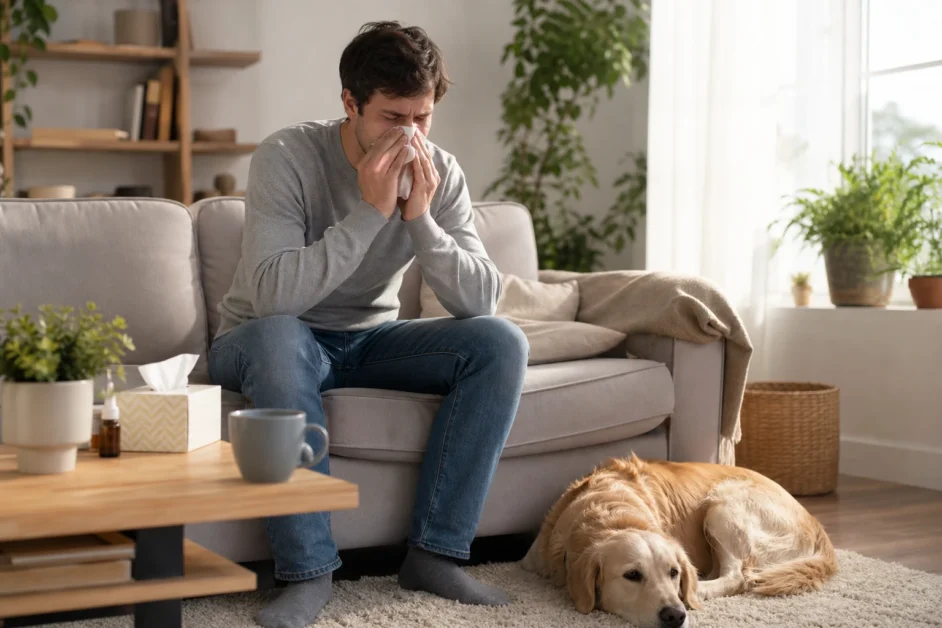 Allergia ai cani con sintomi respiratori in ambiente domestico